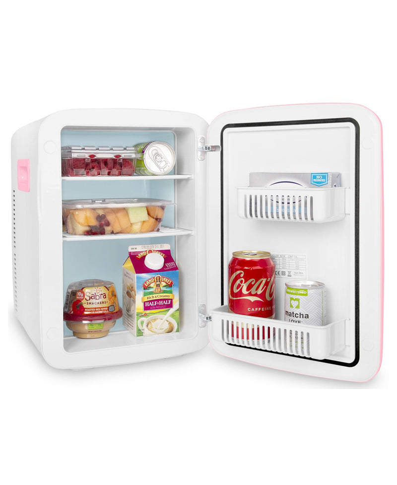 cooluli classic 15 liter pink portable mini fridge for food