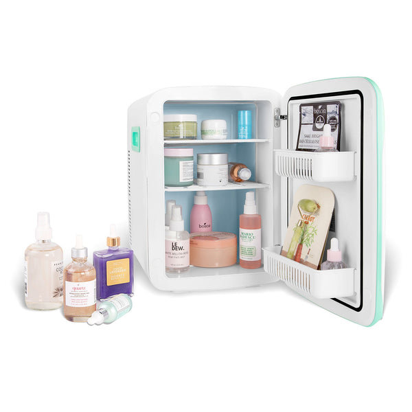 cooluli classic 15 liter teal portable skincare mini fridge