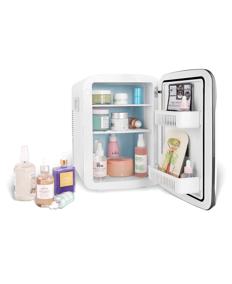 cooluli classic 15 liter white portable skincare mini fridge