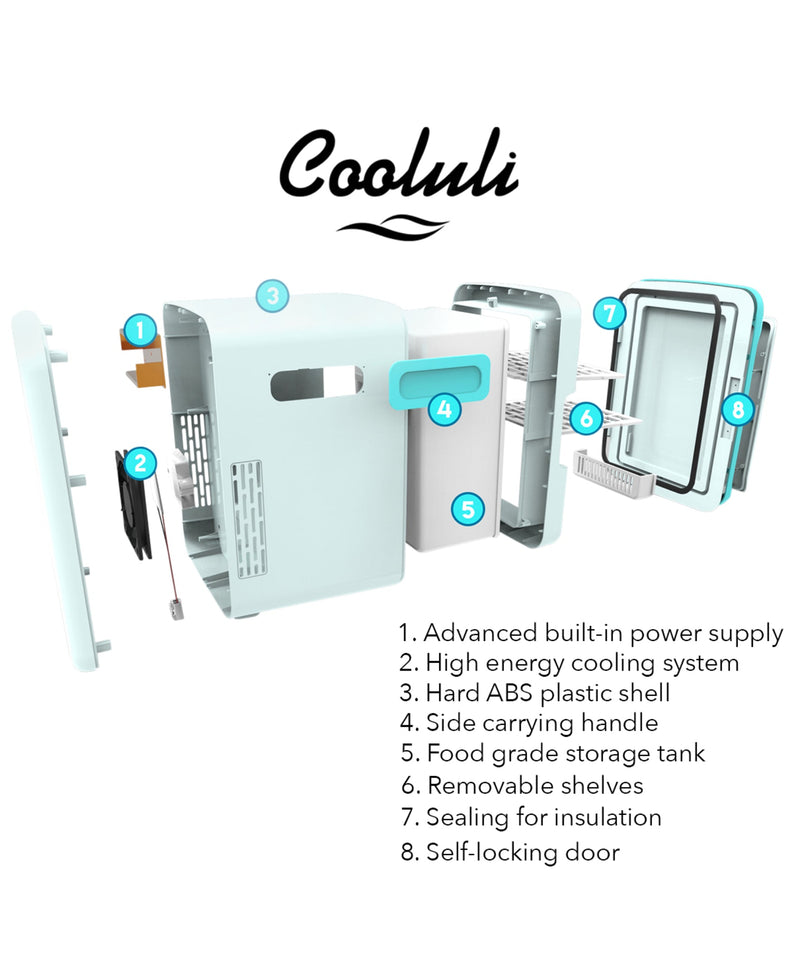 cooluli classic 15 liter white portable mini fridge design