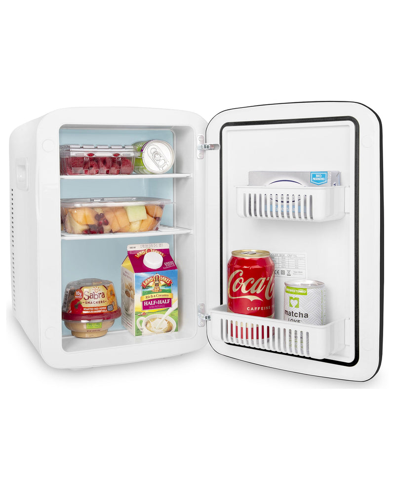 cooluli classic 15 liter white portable mini fridge for food
