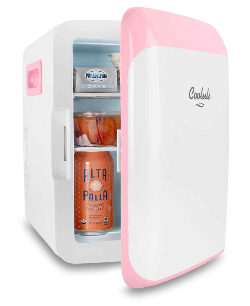 cooluli classic 10 liter pink mini fridge door