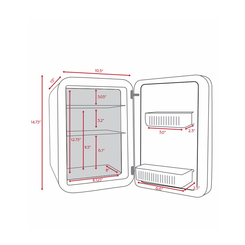 Infinity 15 Liter Gold Big Mini Fridge Dimensions Measurements